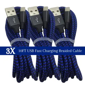 3PCS 10FT 3M MFI Certified Fast USB Charging Lightning Cable Charger Data Cord For iPhone 14 13 12 11 XR 8 7 6 Plus