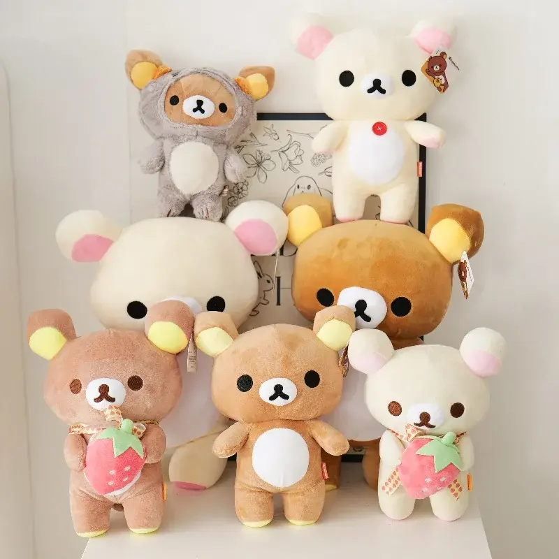 Rilakkuma Collection Soft Toy, Kawaii Teddy Bear Stuffed Doll, Stress Relief Classic Novelty Toy, Kids' Birthday Gift & Room Decor