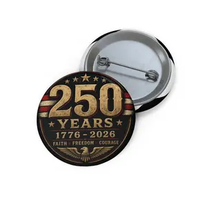 250 Years 1776–2026 Commemorative Pin Button — Patriotic USA Anniversary Accessory