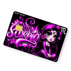 Scorpio Credit Card Skin - Glossy Customizable Design for Astrology Lovers - 3.37" x 2.12" - Waterproof Vinyl - Fits All Standard Cards