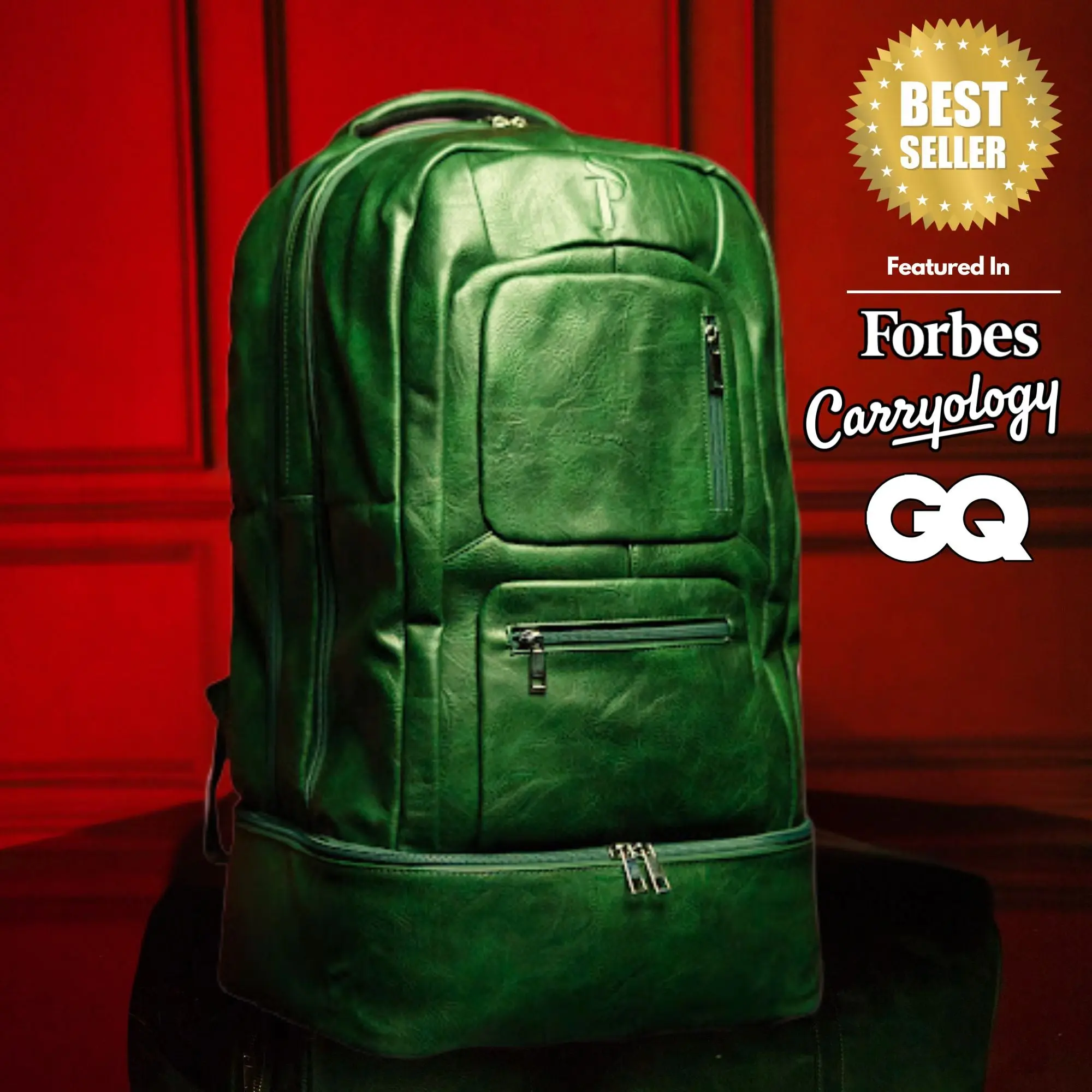 Emerald Green Leather Carry-On Patented Backpack (Only 300 Made) Emerald Green Leather Carry-On Patented Backpack (Only 300 Made)