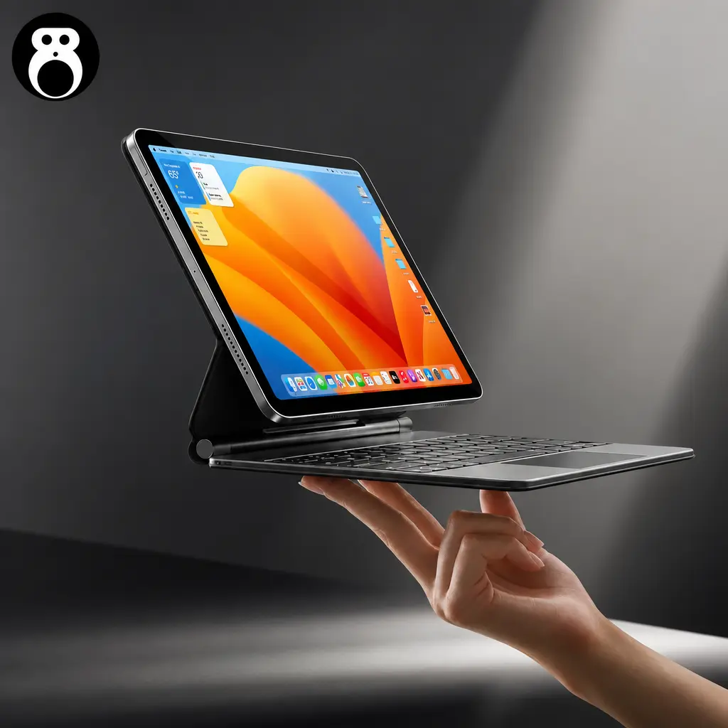 HOU Contemporary Wireless Tablet Keyboard Case with Touchpad - Battery-Powered Magnetic, for 11" iPad A16 & 10.9" iPad 10th Gen, 135° Adjustable Tilt, Smooth AG-Glass Touchpad, 12 Shortcut Keys, 7-Color Backlit, Bluetooth, Ambidextrous Design