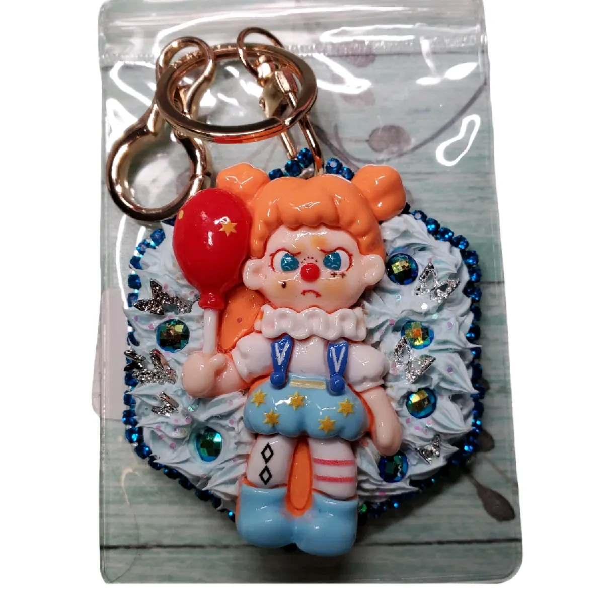 Clown Girl Themed Keychain or Rearview Mirror Charm