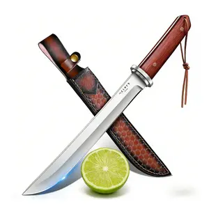 FUSIONKEI Garden Knife, Garden Knife with Wooden Handle, Japanese-Style Fixed Blade Knife with Sheath for Gardening, Yard Work, Gift Knives for Men