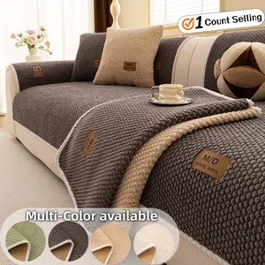 Luxury Thick Couch Cover, 1 Count Soft Textured Couch Seat Pad, Non-Slip Washable Universal Sofa Protector Mat, Pet-Friendly Modern Sofa Cover for Sectional, Sofa Slipcover, Loveseat & 3-Seater Couch