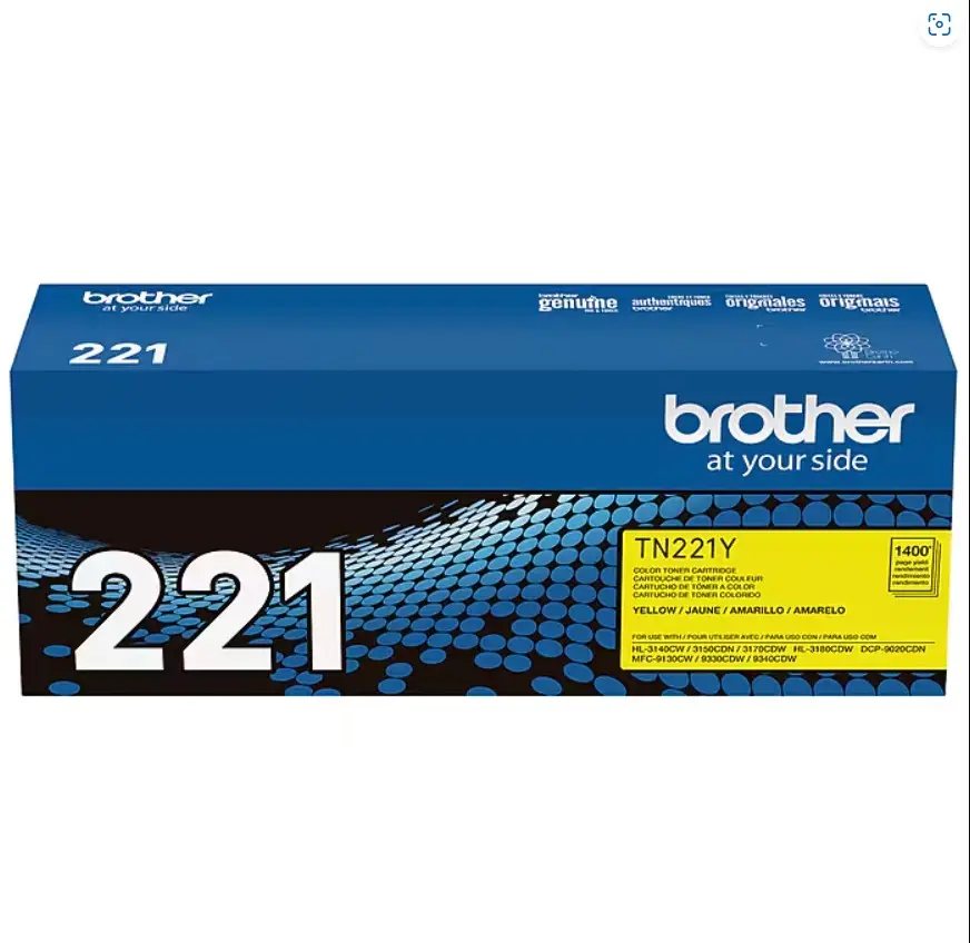 Brother TN-221 Yellow Standard Yield Toner Cartridge (TN221Y)