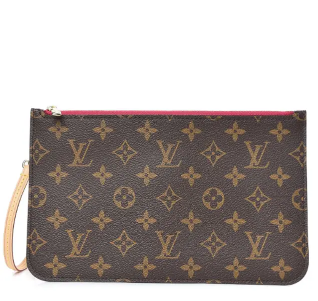 Pre-owned Louis Vuitton pvc Clutches & Wristlets Monogram Neverfull Pochette Pivoine mq2061