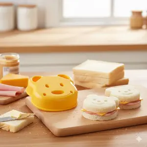 Portable Baking Press Mold Set, Easy Breakfast Maker with Interchangeable Stamps, Non-Stick & Easy Clean, Compact for Camping, Kids, Meal Prep Molds, and Kitchen Storage.