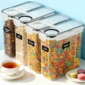 Airtight Food Storage Jar - Clear Plastic Container with Lid, Kitchen Pantry Canister for Food Preservation