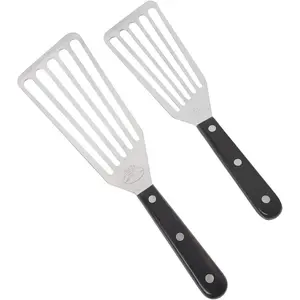 Fish Spatula, 2 Pack Stainless Steel Metal Spatula, Slotted Spatulas for Cooking, Flipping, Turning, Frying and Grilling