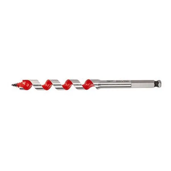 Milwaukee 48-13-0700 Alloy Steel Auger Bit, 1/2 in Diameter, 4 in Flute, Power Tool Accessory for Drilling & Construction, Inches Measurement Shank Fit, None