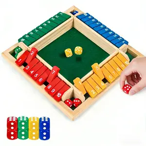 Shut The Box Game for 2-4 Players, Wooden Dice Family Game, Classic Board Game for Parent-Child Interaction, Parties, Gatherings, Mother’s Day, Halloween, Christmas Entertainment