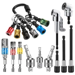 Flexible Drill Bit Extension Set, 105° Right Angle Drill Attachment, Impact Driver Socket Adapter Set, Power Tool Accessories