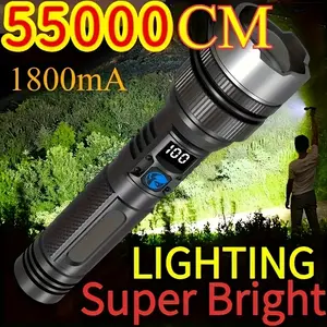 LED Flashlight, 1 Count High Lumen Rechargeable, Ipx4 Waterproof Floodlight & Spotlight Flashlight 2-in-1, 3 Lighting Modes for Emergency Camping Hiking Outdoor Home High Lumen Flashlights
