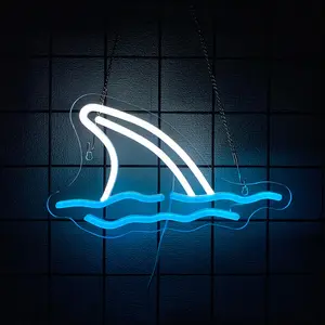 Shark Neon Signs Wall Decorative Shark Neon Lights  Powered Night Light for Bedroom Room Shop Hotel Bar Decor Party Supplies Wall Art Birthday Gifts
