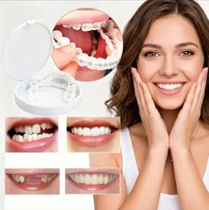 Temporary Oral Teeth Repair Kit [3 PACK], Adjustable Snap-On Veneers, Cosmetic Smile Cover for Gaps & Stains, Instant Reusable Solution