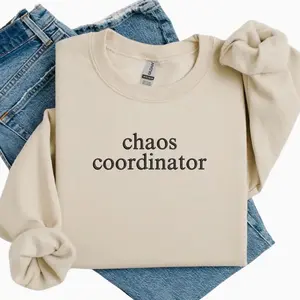 Imperial The Label Chaos Coordinator Printed Sweatshirt – Funny Unisex Workwear – Viral Gift for Moms or Teachers
