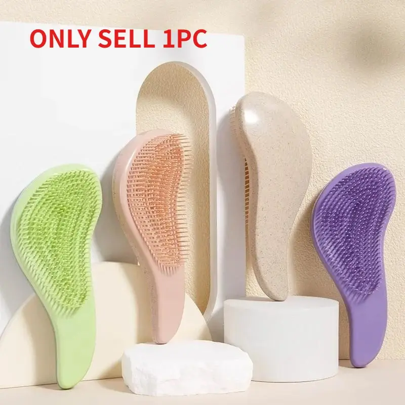 Magic Hair Straightening Comb, Soft Wheat Straw Scalp Massager, Anti-Static Gentle Brush, Salon Styling Comb for Smooth Hair
