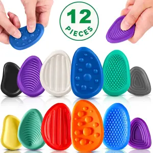 12 Piece Textured Anxiety Stones Fidget Toys Stress Relief Fidgeting for Kids & Adults, Sensory Rocks for Autism Teens Adhd Stress Relief, Classroom Rewards Travel Toy, Stress Relieving Accessory