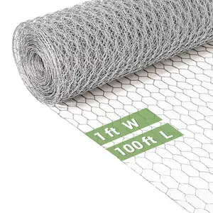 HITTITE Chicken Wire Fencing Mesh, 24 Inch x 100Feet, 36 Inch x 100Feet, 48 Inch x 100Feet Metal Floral Chicken Wire Fence for Crafts, Hexagonal Galvanized Garden Fence Poultry Netting for Chicken Coop Barrier Rabbit Cage