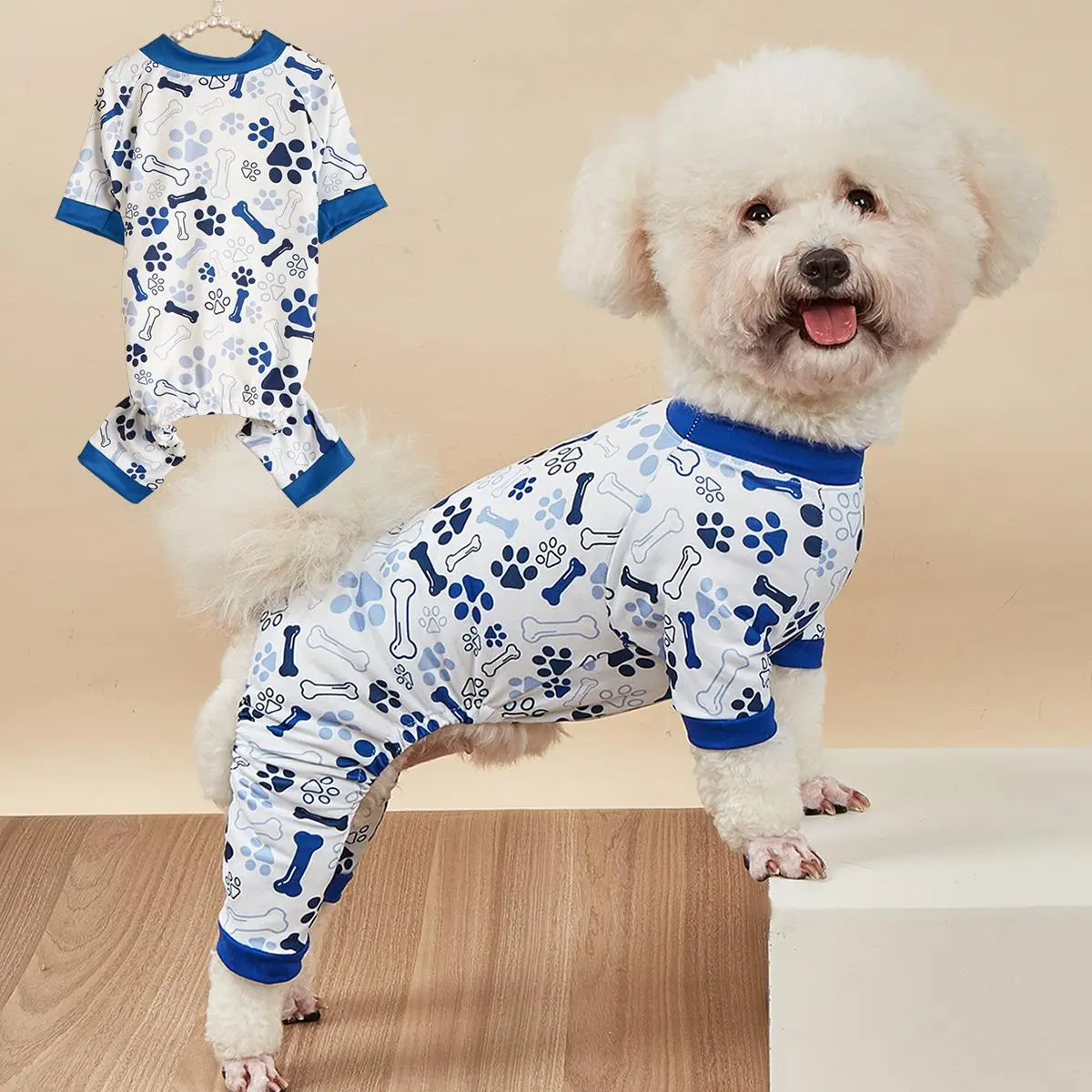 Cartoon Print Pet Pajama, 1 Count Cute Comfortable Pet Sleepwear, Pet Clothes for Small and Medium-sized Dogs and Cats, Dog & Cat Clothing, Outfits, Puppy Clothes