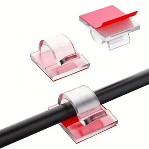 50pcs Adhesive Cable Clips Upgrade Wall Line Stand, Cable Management, Under Table, Christmas Light Clamps Indoor, Car Use, Extension Cable Holder, Extension Cable Organizer