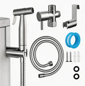 Handheld Bidet Sprayer for Toilet 304 Stainless Steel Shattaf High Pressure Leak-Proof Pet-Friendly 7/8" US Connection Home Essentials Bathroom Upgrade Cleaning Hacks outdoorfun Fits US Standard 7/8" Toilet | 1/2" Valve Thread