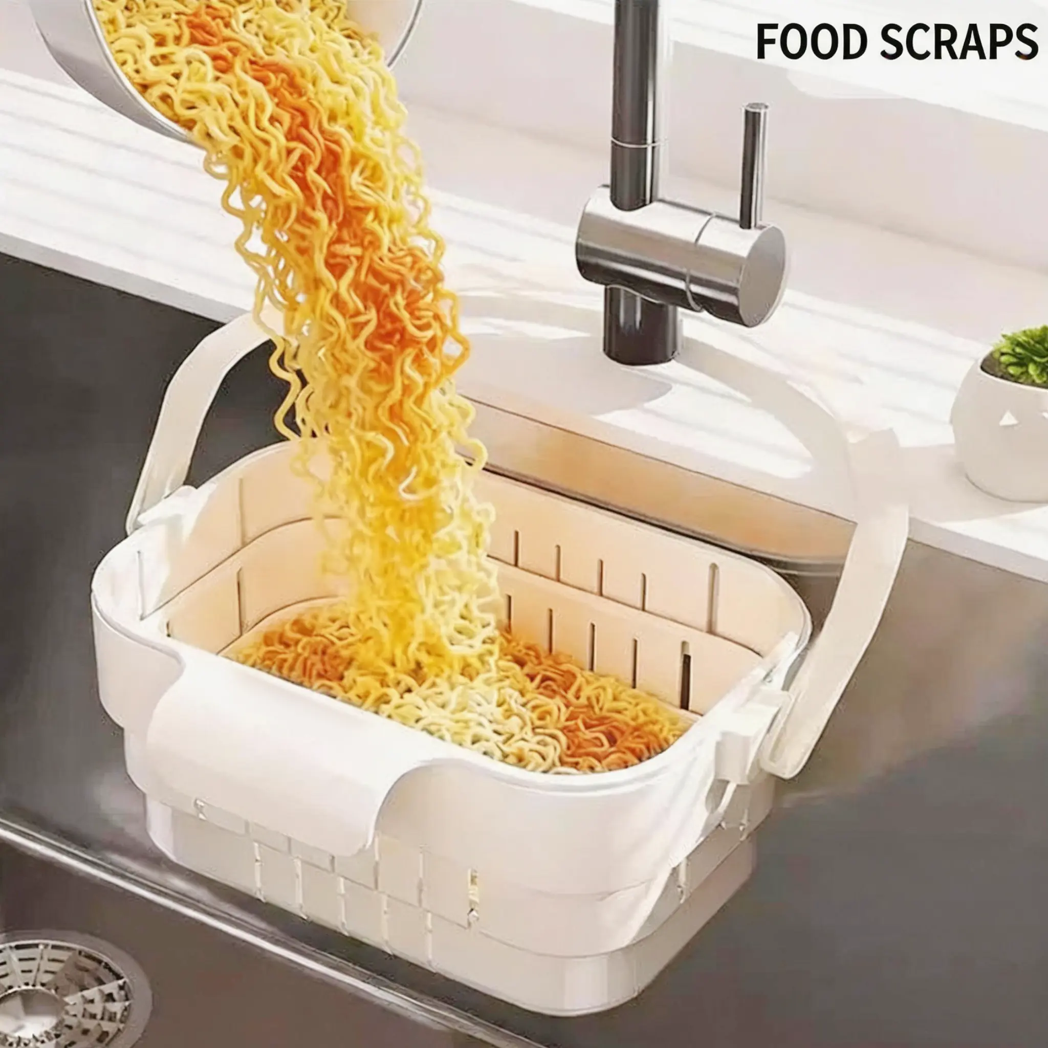 Adjustable Kitchen Sink Strainer Basket - Foldable Sink Sieve, Multi Functional Leftover Catcher, Removable Colanders, Hanging Space-Saving Compact Draining Board, Clog Preventer, Household Kitchen Supplies, Multi Functional Strainer