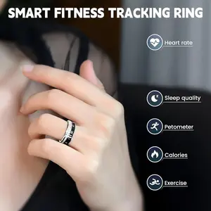 IP68 Waterproof Smart Ring - Sleep & Wellness Tracker, 24/7 Heart Rate & Skin Temp Trends, Multi-Sport Modes, Wireless Fitness Ring for iOS & Android, Gift for Her (No Subscription Required)