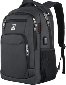 Laptop Backpack,Business Travel anti Theft Slim Durable Laptops Backpack with USB Charging Port,Water Resistant College Computer Bag for Women & Men Fits 15.6 Inch Laptop and Notebook - Black Volher