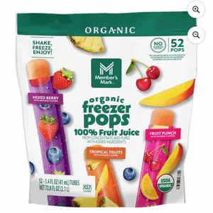 Member's Mark Organic Freezer Pops, 52 ct.
