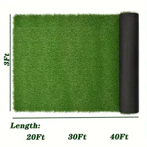 1.57in Super Long Realistic Synthetic Grass Turf - 20/30/40Ft Fake Grass Carpet Rug for Christmas Tree Floor Decor, Home Improvement, Golf Hitting Mat