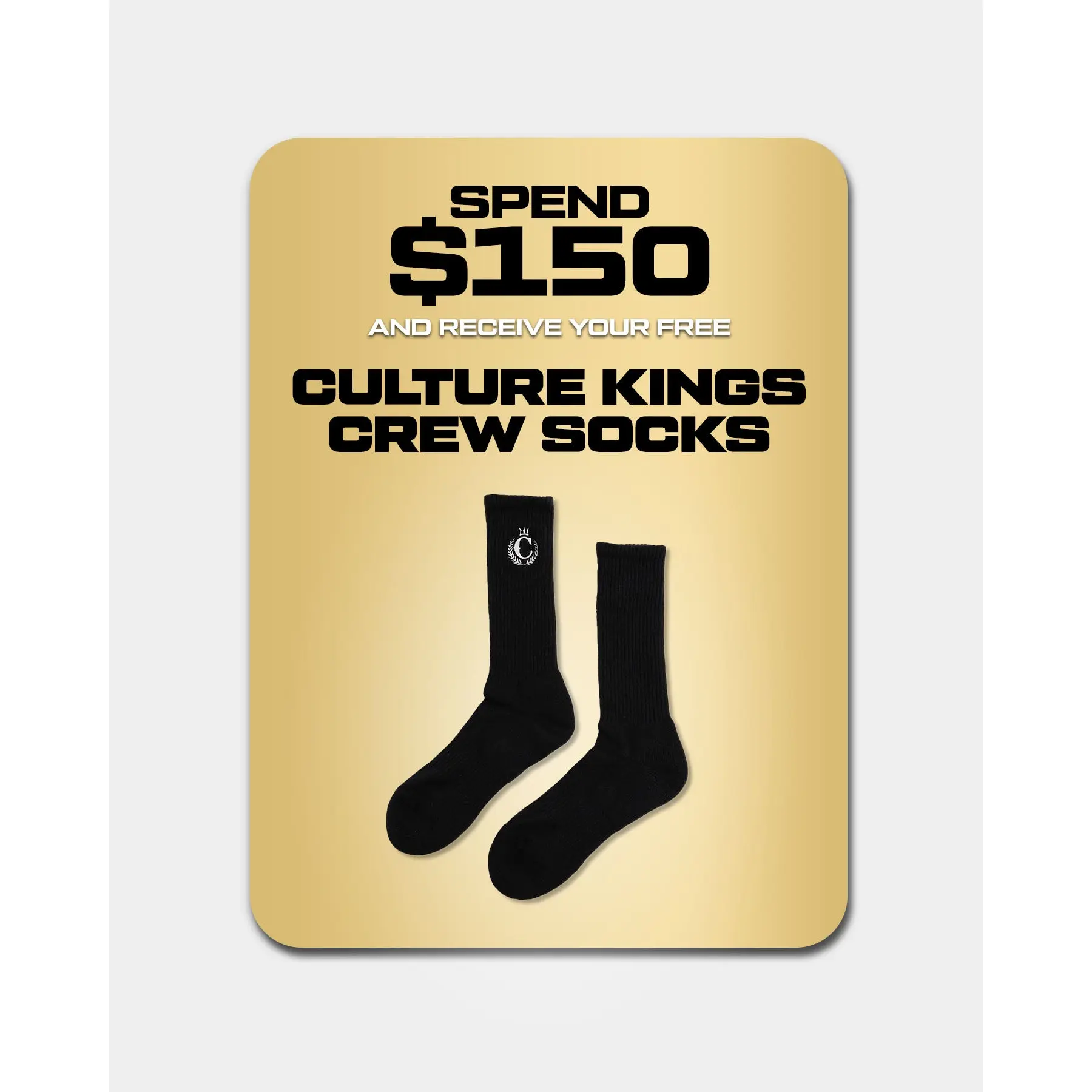 Culture Kings CK NOT-FOR-SALE Crew Socks Black/White