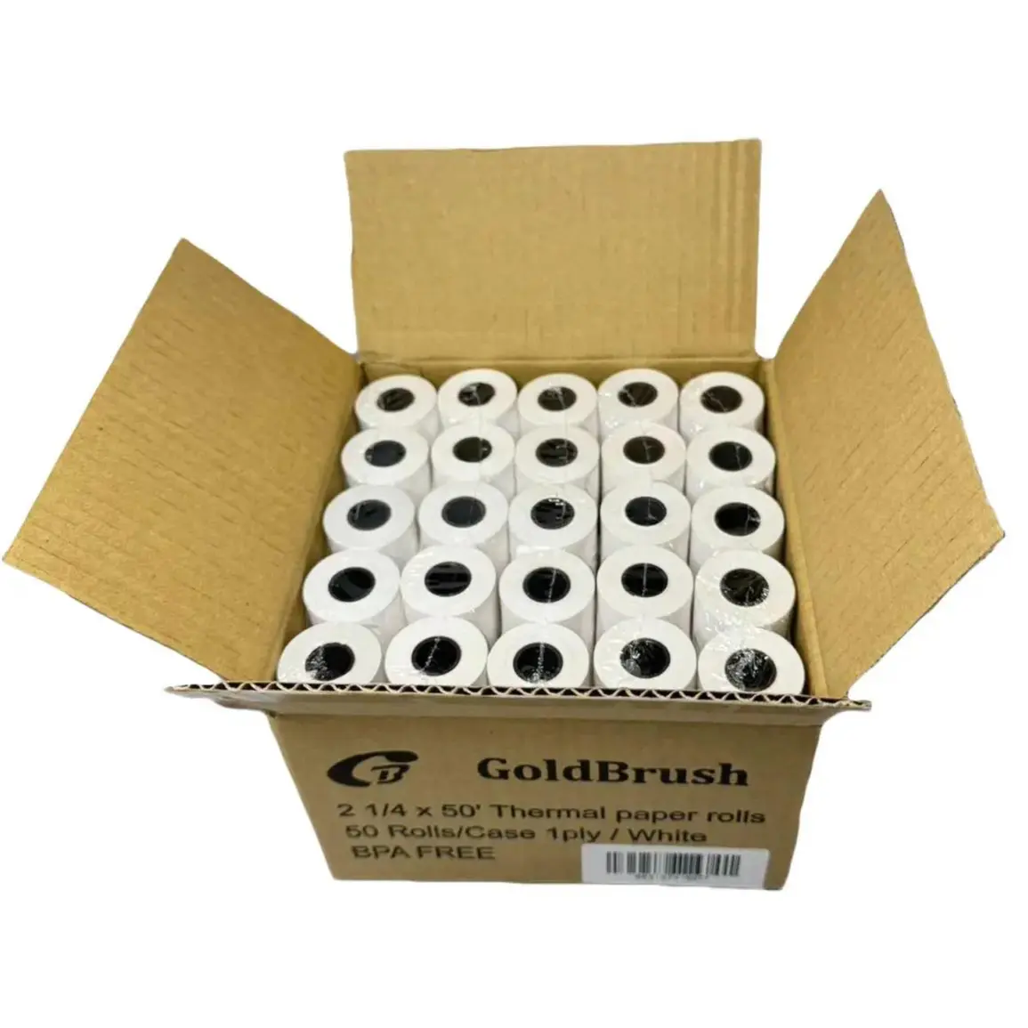 50 Rolls of 2 1/4" x 50' Thermal Receipt Cash Register Credit Card Paper, BPA-Free, Bright White & Smooth