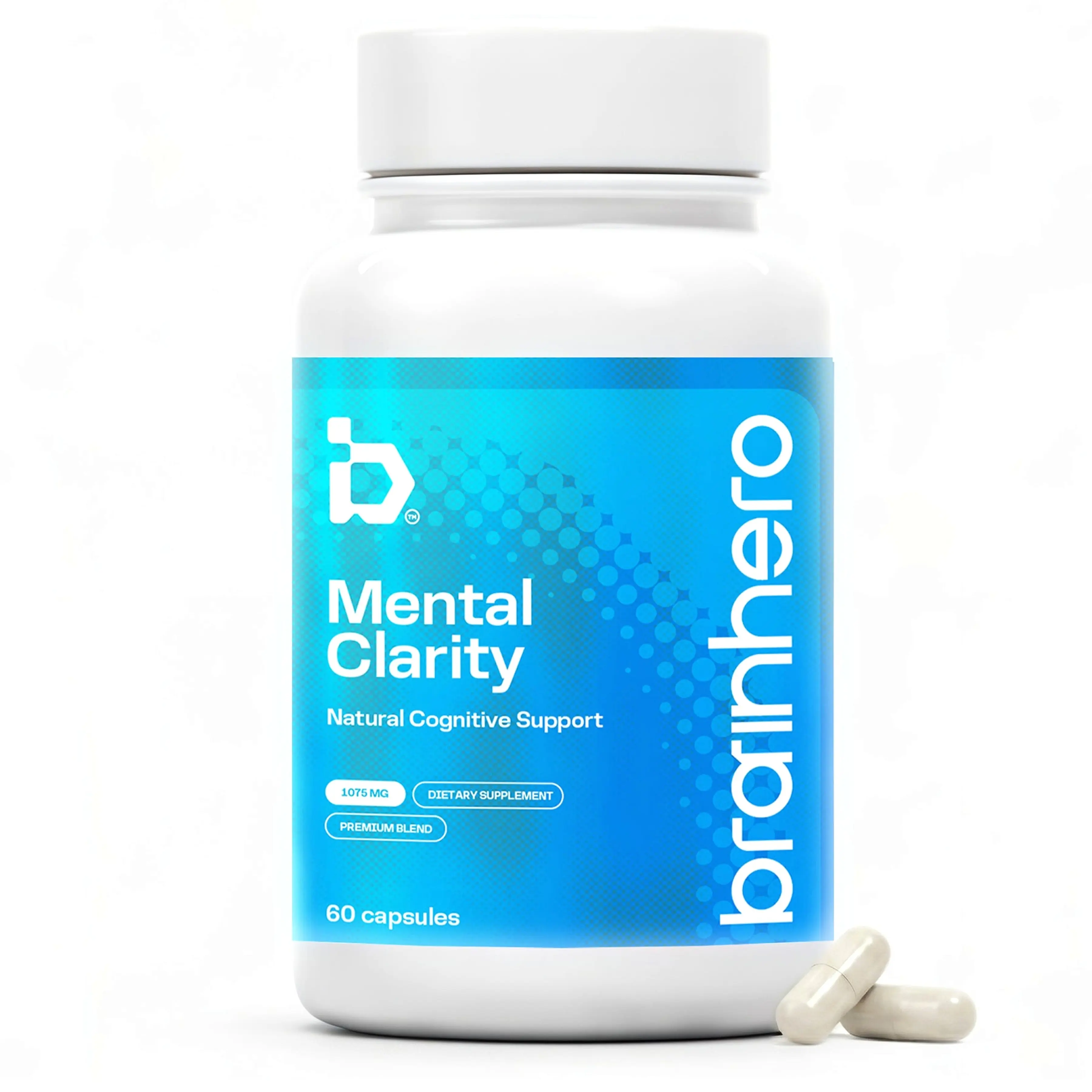 Brain Hero Cognitive Health Support - Brain Health - 1075mg of Targeted Nutrition for Men & Women - Natural Support for Memory, Focus, and Mood - 60 count - Non-Gmo - Vegan capsules 30-Day Supply