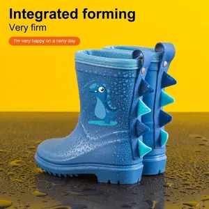 Cute original dinosaur rain boots, suitable for boys and girls aged 1 to 8, outdoor beach anti slip rain boots, integrated PVC dinosaur waterproof shoes, can be worn by kindergarten children all year round