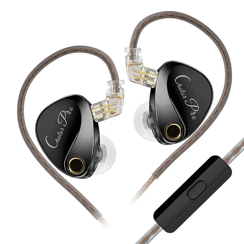 Kz Castor Pro HiFi In-Ear Monitor Noise Cancelling Headphones, Wired Dynamic Driver Iem Earbuds with Detachable Cable, /silver Color In Ear Headset, Wired Earphones, Noise Canceling Headphone, In Ear Monitors