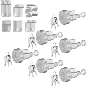 6 Pack L-1172C C9100 Mailbox Replacement Key Lock with 18 Keys 30 Shaped Locking Tabs Nickel Finish for USPS Mailbox
