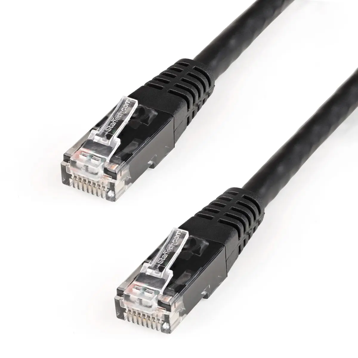 StarTech.com 100ft CAT6 Ethernet Cable - Black CAT 6 Gigabit Ethernet Wire -650MHz 100W PoE RJ45 UTP Category 6 Network/Patch Cord Snagless w/Strain Relief Fluke Tested UL/TIA Certified (N6PATCH50BK)