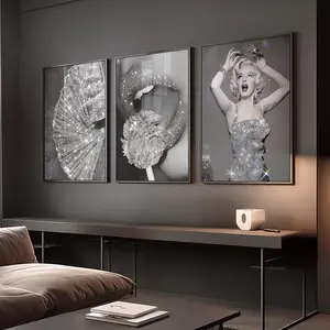 Set of 3 Luxury Fashion Print, Black & White Posters, Marilyn Monroe Poster, Luxury Home Decor, Luxury Home Accessories, Designer Wall Art