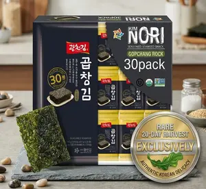 Kimnori Premium Gopchang Rock Seaweed (30-Pack) - Harvested Only 20 Days/Year, Extra Thick & Crunchy, Rare Korean Delicacy, High Collagen & Minerals, Keto & Vegan
