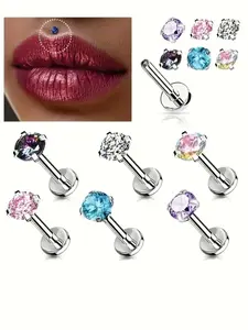 Stainless Steel Lip Studs,  Lip Piercing Jewelry for Women & Men, Body Jewelry for Party, Daily Clothing Decor, Labret Studs Replacement, Lip Piercing Ring