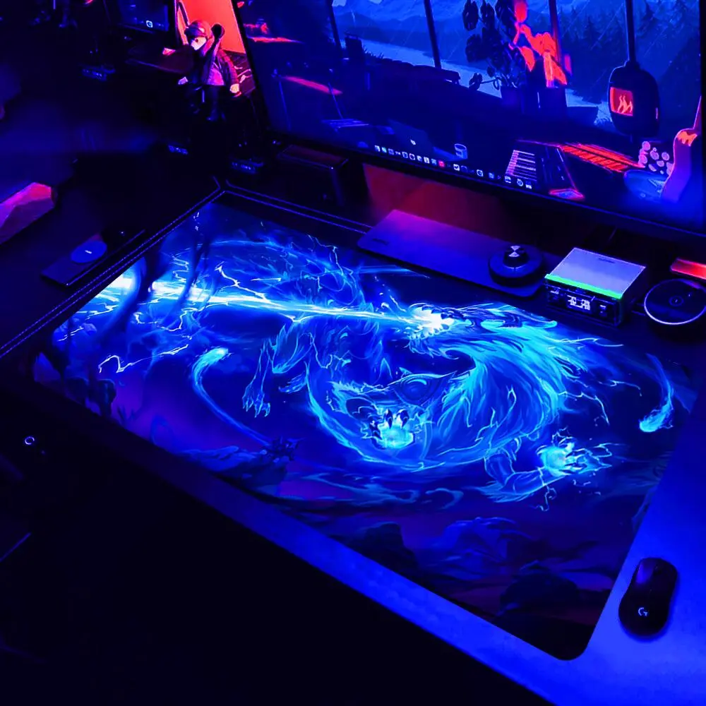 Dragon Pattern Mouse Pad, 1 Count Creative Computer Desk Mat, Mouse Mat, Gaming Mouse Pad, UV Reactive Mouse Pad, Keyboard Mat