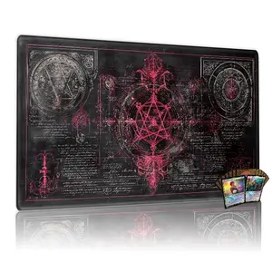Alchemy Magic Pink & Black MTG Playmat - 12x24inch Non-Slip, Perfect for TCG MTG Card Games, Ideal for Family Gathering & Gifting
