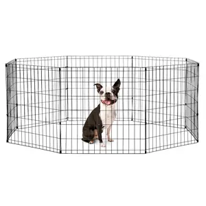 Pet Playpens for Dogs, Foldable Metal Wire Pet Fence Barrier, 8/24 30 36 42 48 (H) Inches High with Door Exercise Pet Dog Pen, Indoor Outdoor Dog Gate for Large, Medium and Small Pets