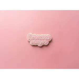 Hermana mayor Cookie Cutter | 3" 4" Spanish Big Sister Pregnancy Announcement Script Stamp & Outline