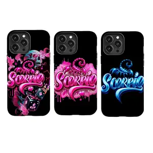 Scorpio Two-In-One Drop-Resistant Mobile Phone Case Protection, Shockproof For IPhone 17-12, Pro Max, Pro Plus, and Samsung S25 24 23 Safety Case Protection Durable Stars Trendy Zodiac Earth tiktokshopspringglowup