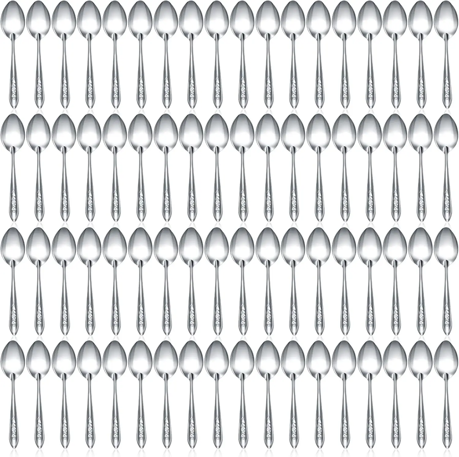 100 Pieces Dinner Spoons Set 6.69 Inches Silverware Spoons Bulk Stainless Steel Food Grade Tablespoons for Home Restaurant Kitchen Dishwasher Safe