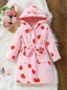 Strawberry Kids Hooded Robe | Soft, Cozy & Adorable