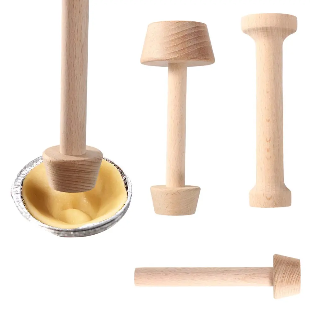 3 Pcs Wooden Tart Tamper Set,Double Side Pie Pastry Dough Tamper,Egg Tart Pan Mold DIY Cake Pastry Baking Tool for Mini Egg Tart,Cheesecakes,Pasta and Dessert Baking,Hand Tools Kits